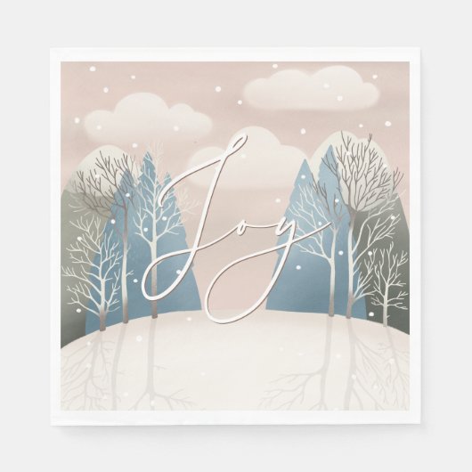 ジョイウッドランドのクリスマス。冬林 スタンダードランチョンナプキン (正面)