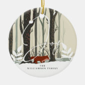 ジョイウッドランドウィンターワンダーランドフォレストキツネ写真 セラミックオーナメント (正面)