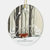 ジョイウッドランドウィンターワンダーランドフォレストキツネ写真 セラミックオーナメント (左)