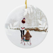 ジョイウッドランドウィンターワンダーランドフォレストキツネ写真 セラミックオーナメント (裏面)