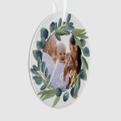 ジョイエレガントウォーター色冬葉リース写真 オーナメント (正面)