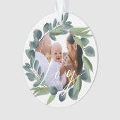 ジョイエレガントウォーター色冬葉リース写真 オーナメント (正面)