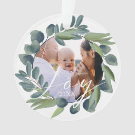 ジョイエレガントウォーター色冬葉リース写真 オーナメント