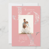 ジョイエレガントクリスマスフローラタイポグラフィ写真 シーズンカード (正面)