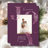 ジョイエレガントクリスマスフローラタイポグラフィ写真 シーズンカード