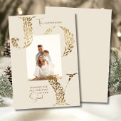 ジョイエレガントクリスマスフローラタイポグラフィ写真 シーズンカード