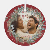 ジョイエレガントクリスマスリースフォトグラスオーナメント ガラスオーナメント (裏面)