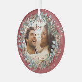 ジョイエレガントクリスマスリースフォトグラスオーナメント ガラスオーナメント (正面左)