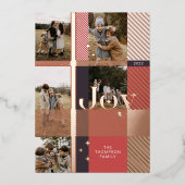 ジョイエレガントプレイド5家族フォトプレイドコラージュ 箔シーズンカード (正面)