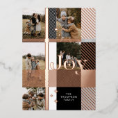 ジョイエレガントプレイド5家族フォトプレイドコラージュ 箔シーズンカード (正面)