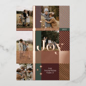 ジョイエレガントプレイド5家族フォトプレイドコラージュ 箔シーズンカード (正面)