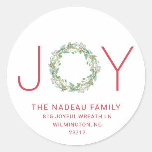 ジョイエレガントリースクリスマス差出人住所 ラウンドシール