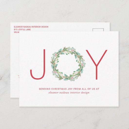 ジョイエレガントリース企業のビジネスクリスマス シーズンポストカード (正面/裏面)