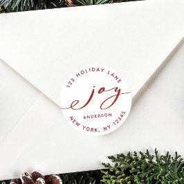 ジョイエレガントレッド&ホワイトホリデー差出人住所 ラウンドシール