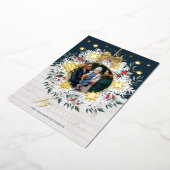 ジョイエレベータフォトスノーフレークリースホワイトシープラップ 箔シーズンカード (回転した状態)