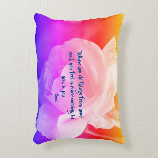 ジョイオブザソウルバラ感動的引用文 アクセントクッション (正面(垂直))