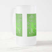 ジョイオーナメントオンエメラルドグリーンエレガント フロストグラスビールジョッキ (正面左)