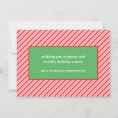 ジョイオーナメントストライプカイロプラクティッククリスマスフラット シーズンカード (裏面)