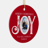 ジョイカスタムズファミリー名写真クリスマスホリデー セラミックオーナメント (右)