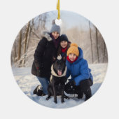 ジョイカスタムズファミリー名写真クリスマスホリデー セラミックオーナメント (裏面)