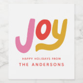 ジョイカラフルモダンホリパーソナライズされたデイ ワインラベル (シングルラベル)