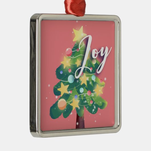 ジョイカートンクリスマスツリーピンクメタルオーナメント メタルオーナメント (右)