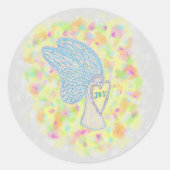 ジョイガーディアンエンジェルアートカスタムステッカーデカール ラウンドシール (正面)