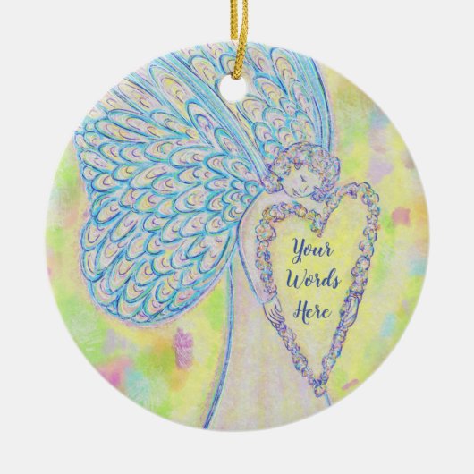 ジョイガーディアンジェルカスタムホリデーギフトオーナメント セラミックオーナメント (正面)