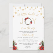 ジョイクラシックーベビーシャワーのクリスマスホワイトバンドル 招待状 (正面)
