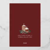 ジョイクラシックーベビーシャワーのクリスマスレッドバンドル 箔招待状 (裏面)