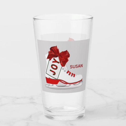 ジョイクリスマスアイススケートのピントソーダガラス器ガラス タンブラーグラス (裏面)