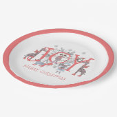 ジョイクリスマスウィンターパーティー動物の休日 ペーパープレート (アングル)