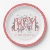 ジョイクリスマスウィンターパーティー動物の休日 ペーパープレート (正面)