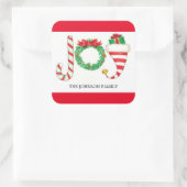 ジョイクリスマスウォーターカラーシール スクエアシール (バッグ)