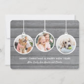 ジョイクリスマスオーナメントシンプルグレーウッド4写真 シーズンカード (裏面)