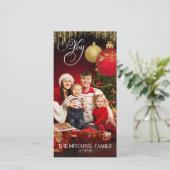 ジョイクリスマスオーナメント紙吹雪カードファミリーフォト シーズンカード (スタンド正面)