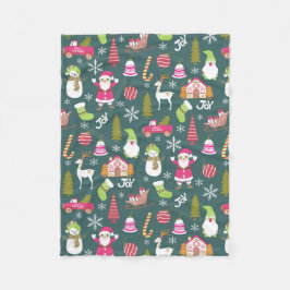 ジョイクリスマスグリーン フリースブランケット