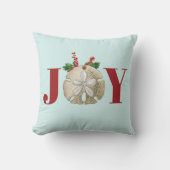 ジョイクリスマスサンドドルホリーベリー沿岸 クッション (正面)