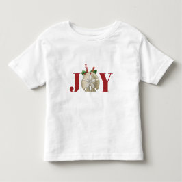 ジョイクリスマスサンドドルホリーベリー沿岸 トドラーTシャツ