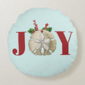 ジョイクリスマスサンドドルホリーベリー沿岸 ラウンドクッション (正面)