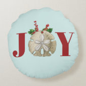 ジョイクリスマスサンドドルホリーベリー沿岸 ラウンドクッション (裏面)