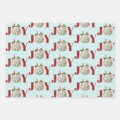 ジョイクリスマスサンドドルホリーベリー沿岸 ラッピングペーパーシート (正面2)