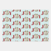 ジョイクリスマスサンドドルホリーベリー沿岸 ラッピングペーパーシート (正面)