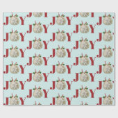 ジョイクリスマスサンドドルホリーベリー沿岸 ラッピングペーパー (フラット)