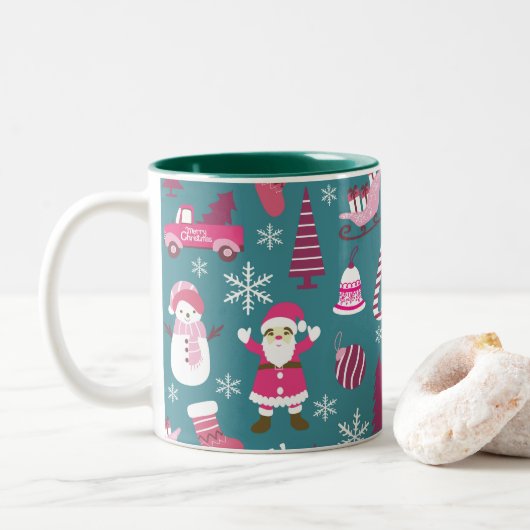 ジョイクリスマスターコイズ ツートーンマグカップ (ドーナツ)
