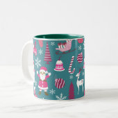 ジョイクリスマスターコイズ ツートーンマグカップ (正面左)