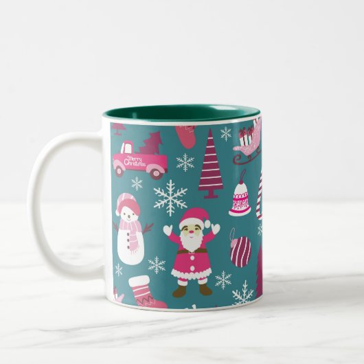 ジョイクリスマスターコイズ ツートーンマグカップ (左)