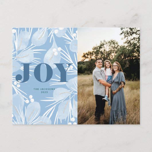 ジョイクリスマスデザインブルー シーズンポストカード (正面)
