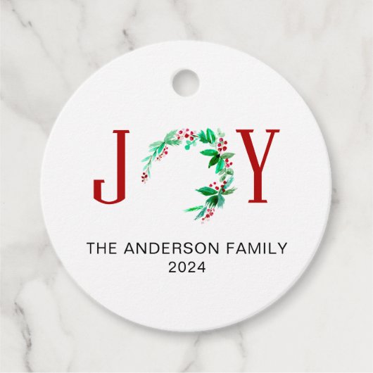 ジョイクリスマスハーフリースホリデーウォーターカラー フェイバータグ (正面)