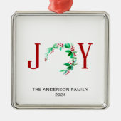 ジョイクリスマスハーフリースホリデーウォーターカラー メタルオーナメント (正面)